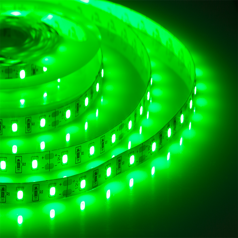 Лента светодиодная герметичная ELF GERMES, 300SMD (2835), 12В, IP65, 5м, зеленая ELF-300SMD2835-GERMES-G