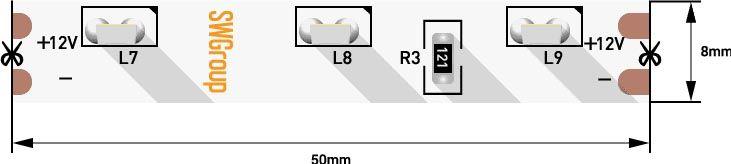 Светодиодная лента SWG 4,8W/m 60LED/m 315SMD теплый белый 5M 002201
