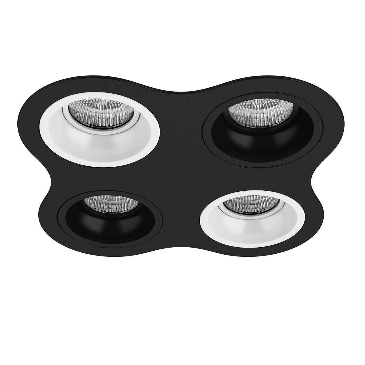 Комплект из светильников и рамки Lightstar Domino Round (214647+214606+214607+214606+214607) D64706070607