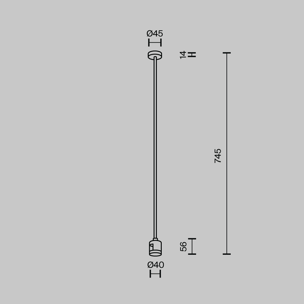 Крепление потолочное Long 700мм Maytoni Technical TRA159C-IPC1-PT