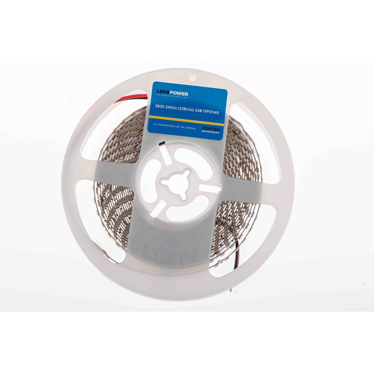 Светодиодная лента LEDS POWER двухрядная 16мм 2835 240/м (22Вт/м) 24В теплая, серия ПРО140 009780