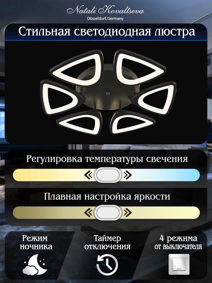 Потолочная светодиодная люстра Natali Kovaltseva Innovation Style 83045 Black