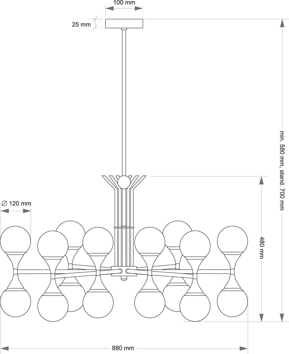 Подвесной светильник KUTEK BARI BAR-ZW-8(ZM)