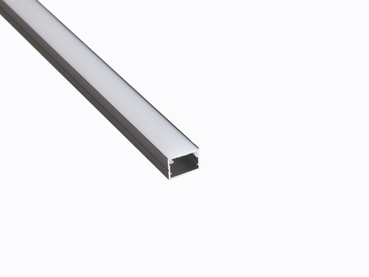 Профиль накладной LEDS POWER СПН1712 алюм. черный с призм.рассеивателем 2м 008448