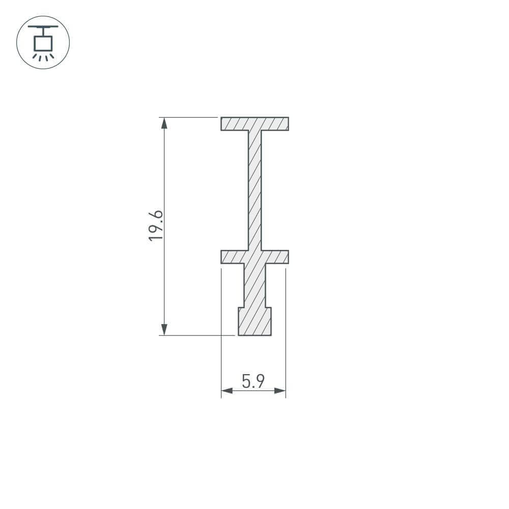 Профиль-держатель Arlight FOLED-RAIL-2000 025232