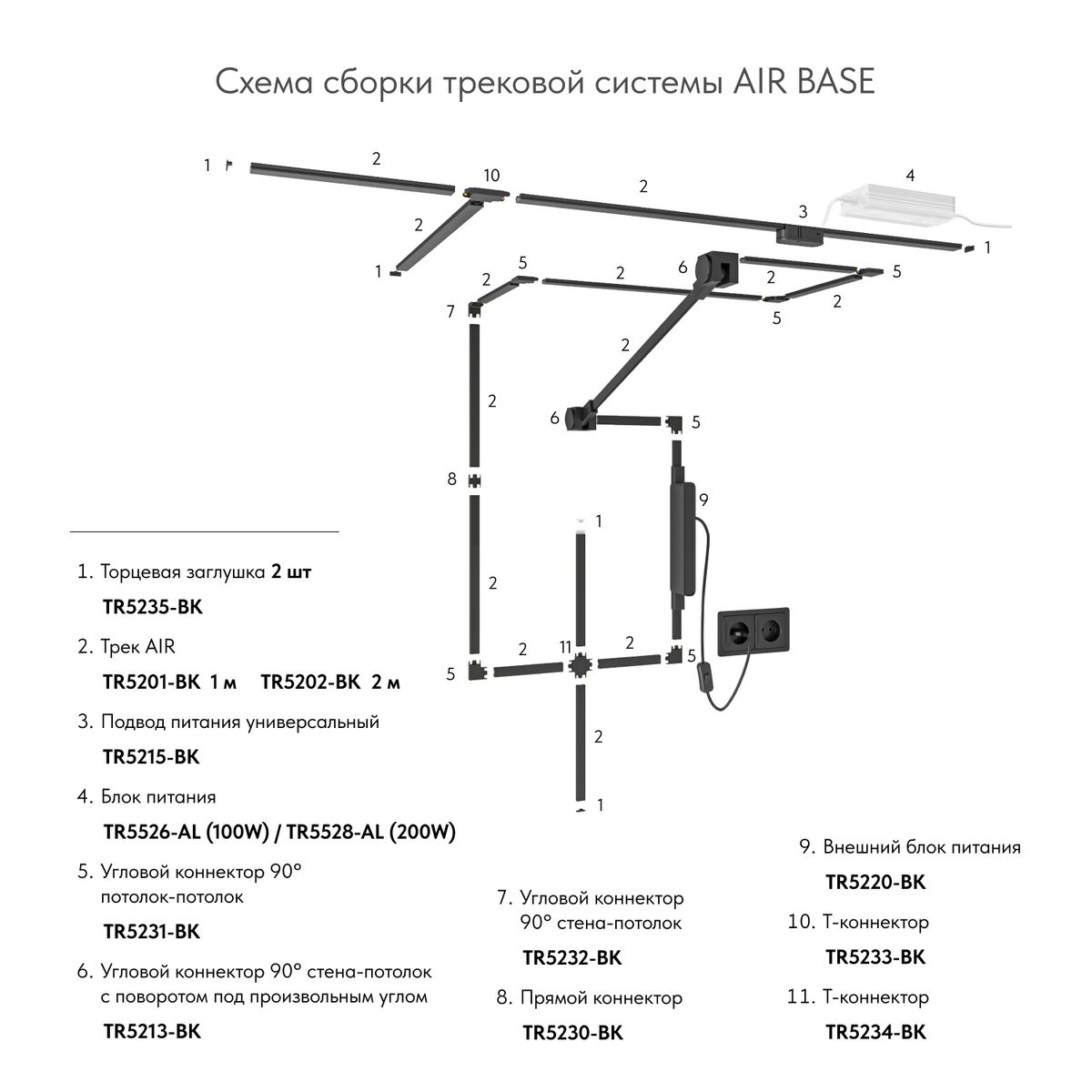 Соединитель DENKIRS AIR BASE TR5234-BK