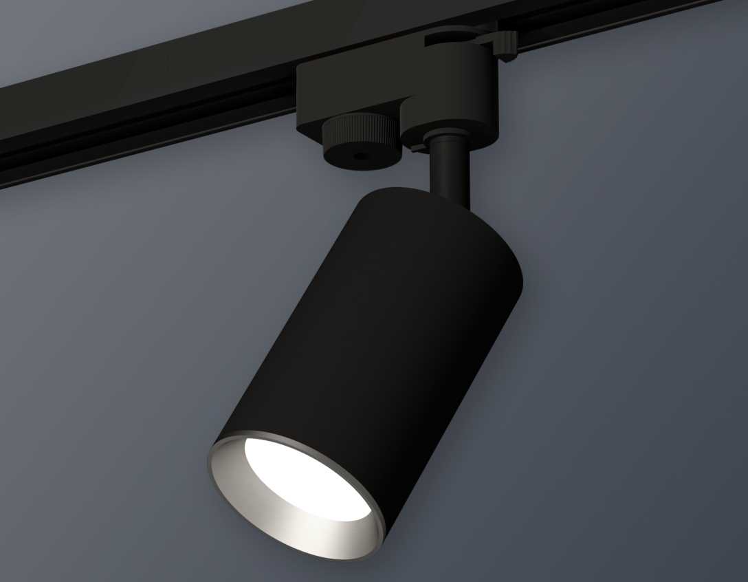 Комплект трекового светильника Ambrella light Track System XT6323004 SBK/PSL черный песок/серебро полированное (A2521, C6323, N6104)