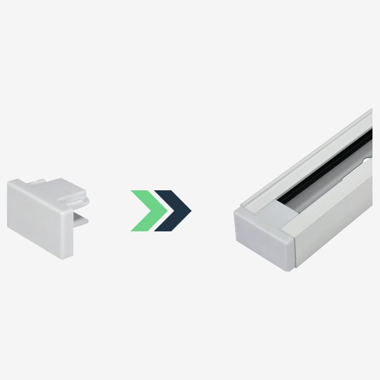 Заглушка Hesby Lighting Skylite для накладного шинопровода 220В, белая HSBL_0034