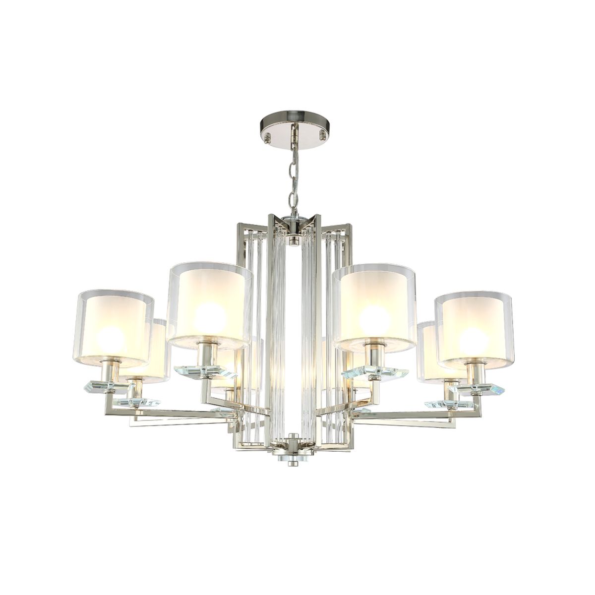 Подвесная люстра Crystal Lux Nicolas SP-PL8 Nickel/White