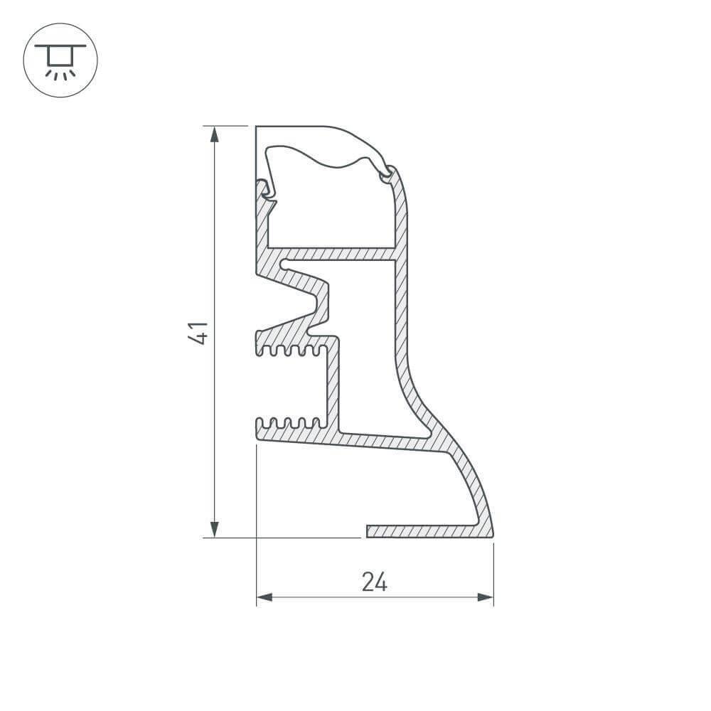 Профиль Arlight ARH-PLINTUS-2000 ANOD 026604