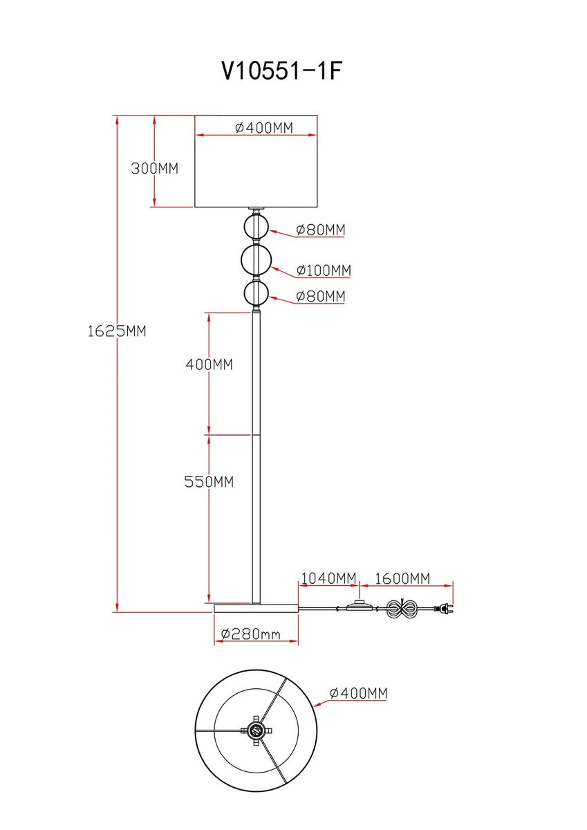 Торшер Moderli Brulee V10551-1F