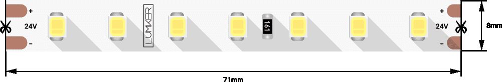 Светодиодная влагозащищенная лента DesignLed 10W/m 98LED/m 2835SMD нейтральный белый 5M 000526