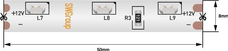 Светодиодная влагозащищенная лента SWG 4,8W/m 60LED/m 315SMD холодный белый 5M 002203