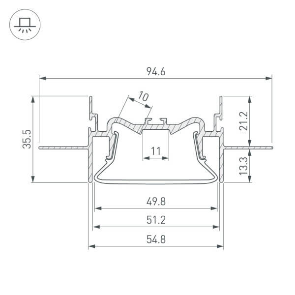 Профиль Arlight FOLED-50-CEIL-CENTER-2000 035769