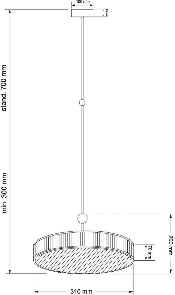 Подвесной светильник KUTEK LAVONE LAV-ZW-3(P)310-1/R