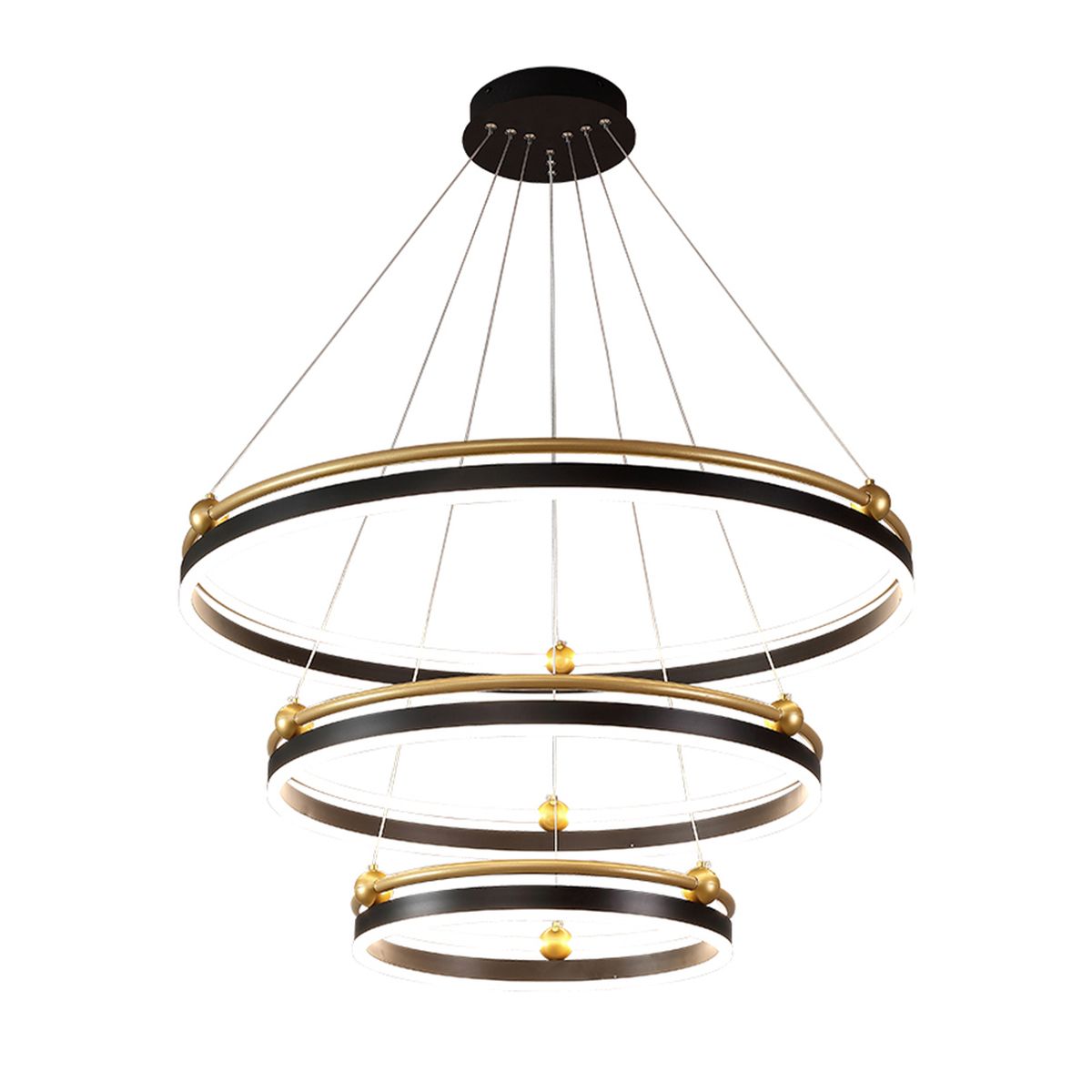 Подвесная светодиодная люстра Crystal Lux FERNANDO SP158W LED BLACK/GOLD