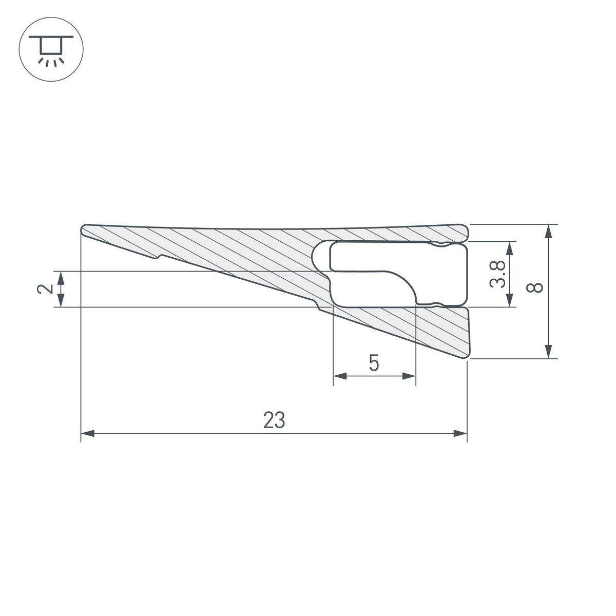 Профиль Arlight SL-Mini-Shelf-H8-2000 Anod Olive Grey 038205