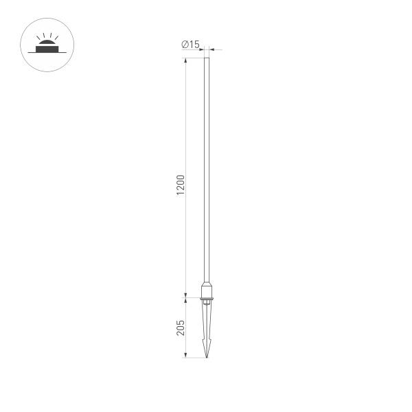 Ландшафтный светодиодный светильник Arlight KT-Champagne-L1200-3W Warm3000 034166