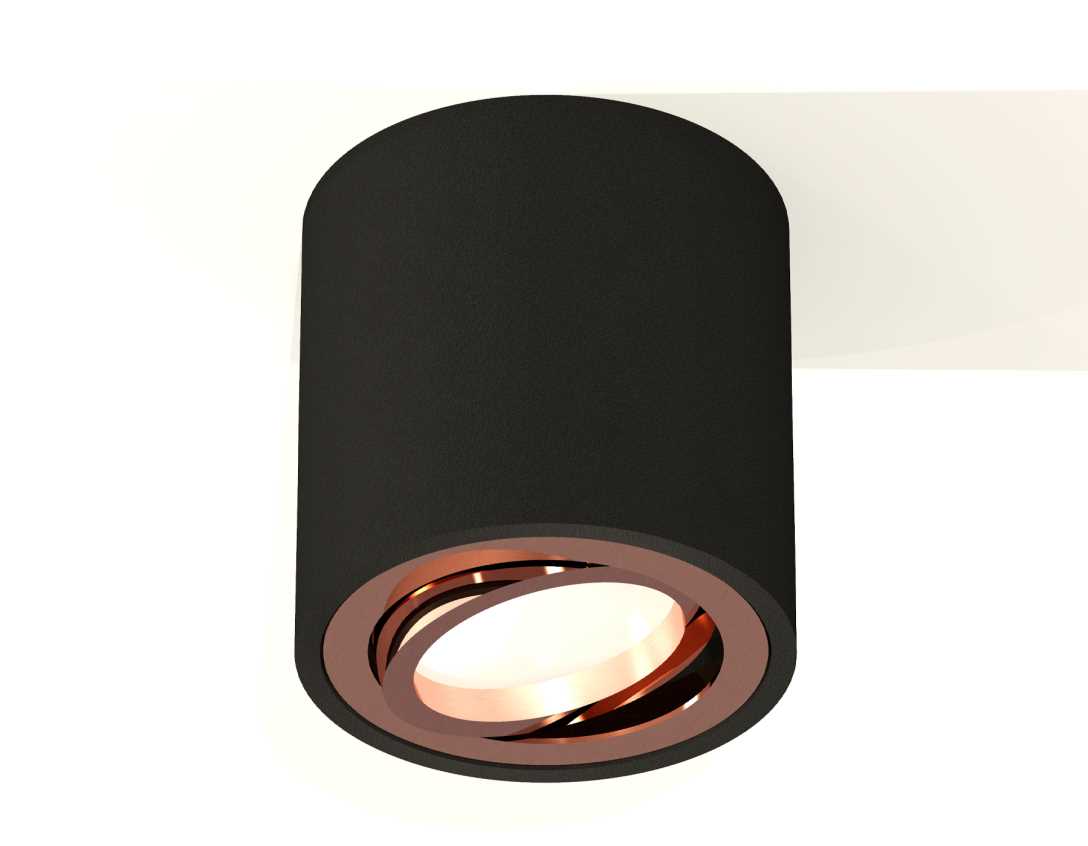 Комплект накладного светильника Ambrella light Techno Spot XS7532005 SBK/PPG черный песок/золото розовое полированное (C7532, N7005)