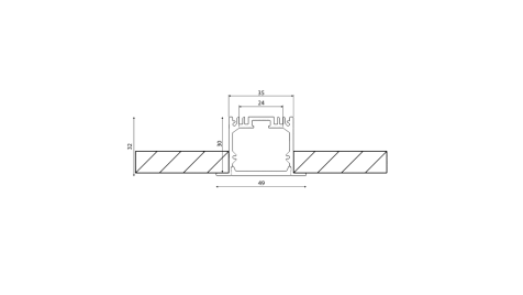 Профиль встраиваемый DesignLed LE.4932-W-R 010357