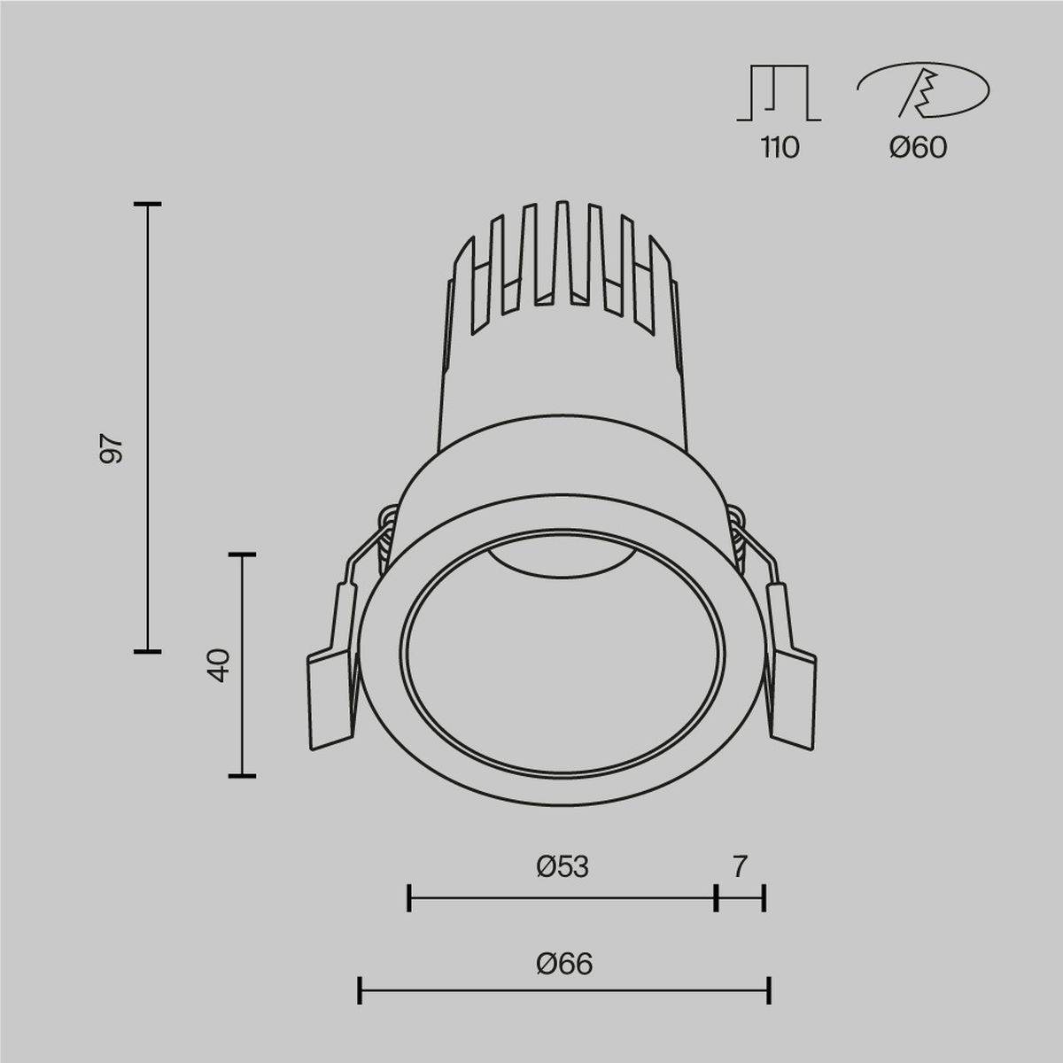 Встраиваемый светильник Maytoni Technical Dip DL116-10W-4K-B