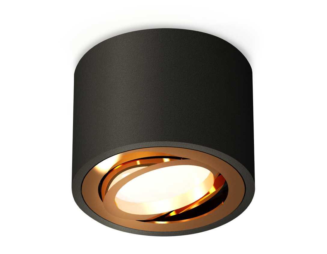 Комплект накладного светильника Ambrella light Techno Spot XS7511004 SBK/PYG черный песок/золото желтое полированное (C7511, N7004)