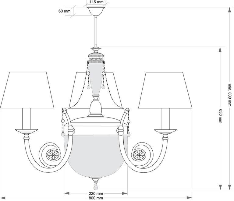 Подвесной светильник KUTEK BIBIONE BIB-ZW-3(P/A)CR