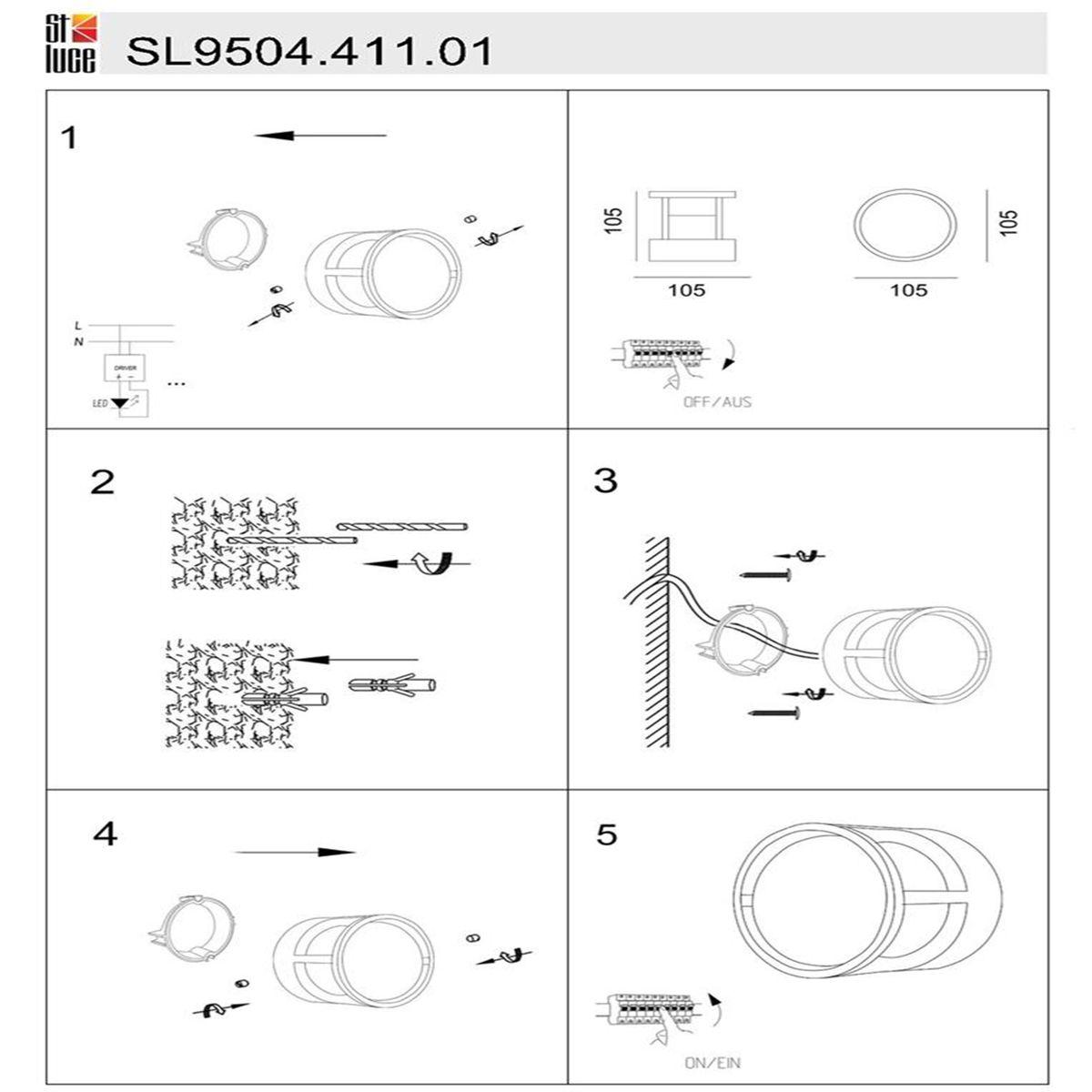 Уличный настенный светодиодный светильник ST Luce Alceno SL9504.411.01