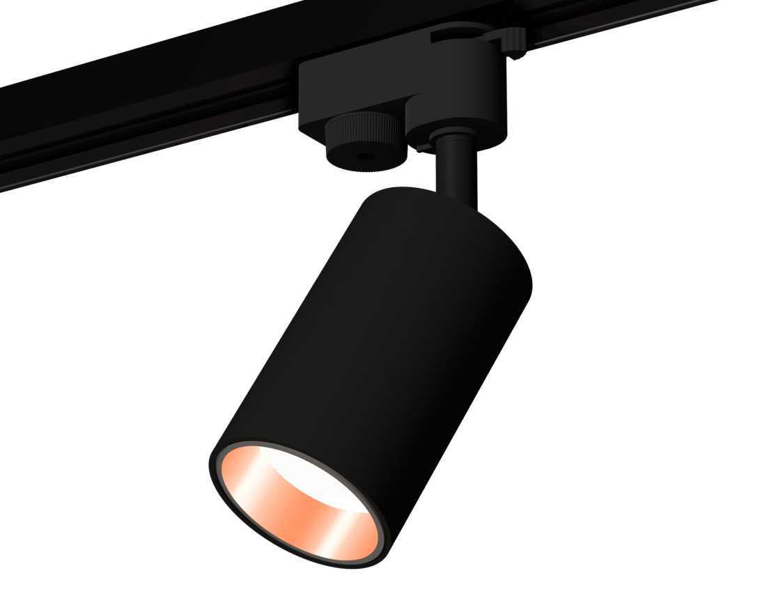 Комплект трекового светильника Ambrella light Track System XT6323024 SBK/PPG черный песок/золото розовое полированное (A2521, C6323, N6114)