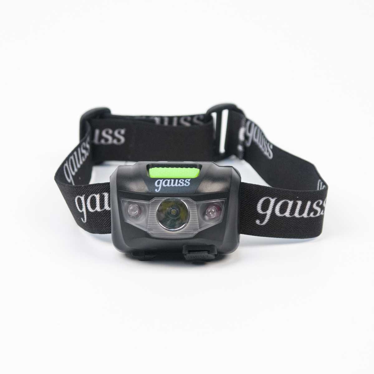 Налобный светодиодный фонарь Gauss аккумуляторный 40х60 130 лм GF405