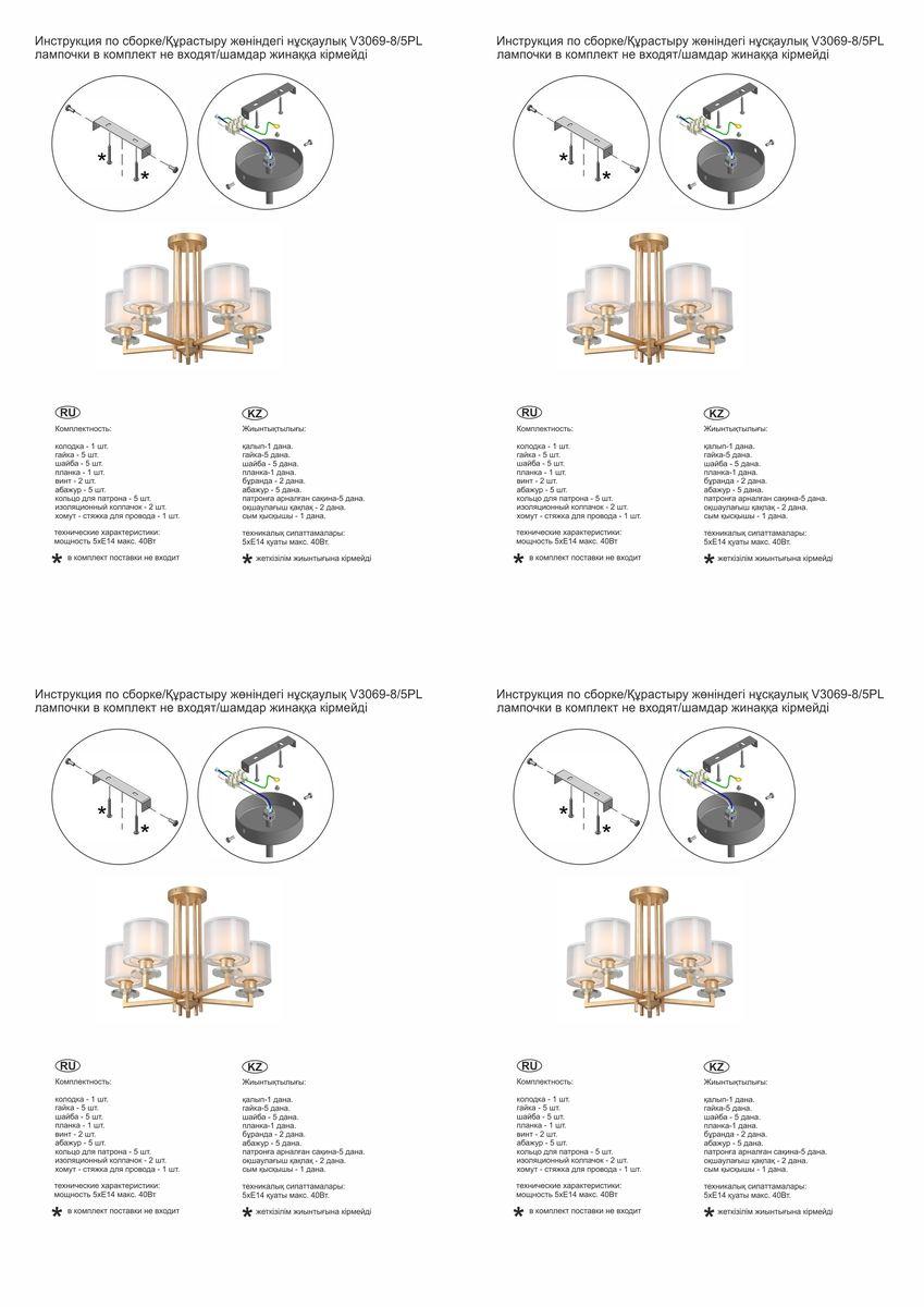 Потолочная люстра Vitaluce V3069-8/5PL