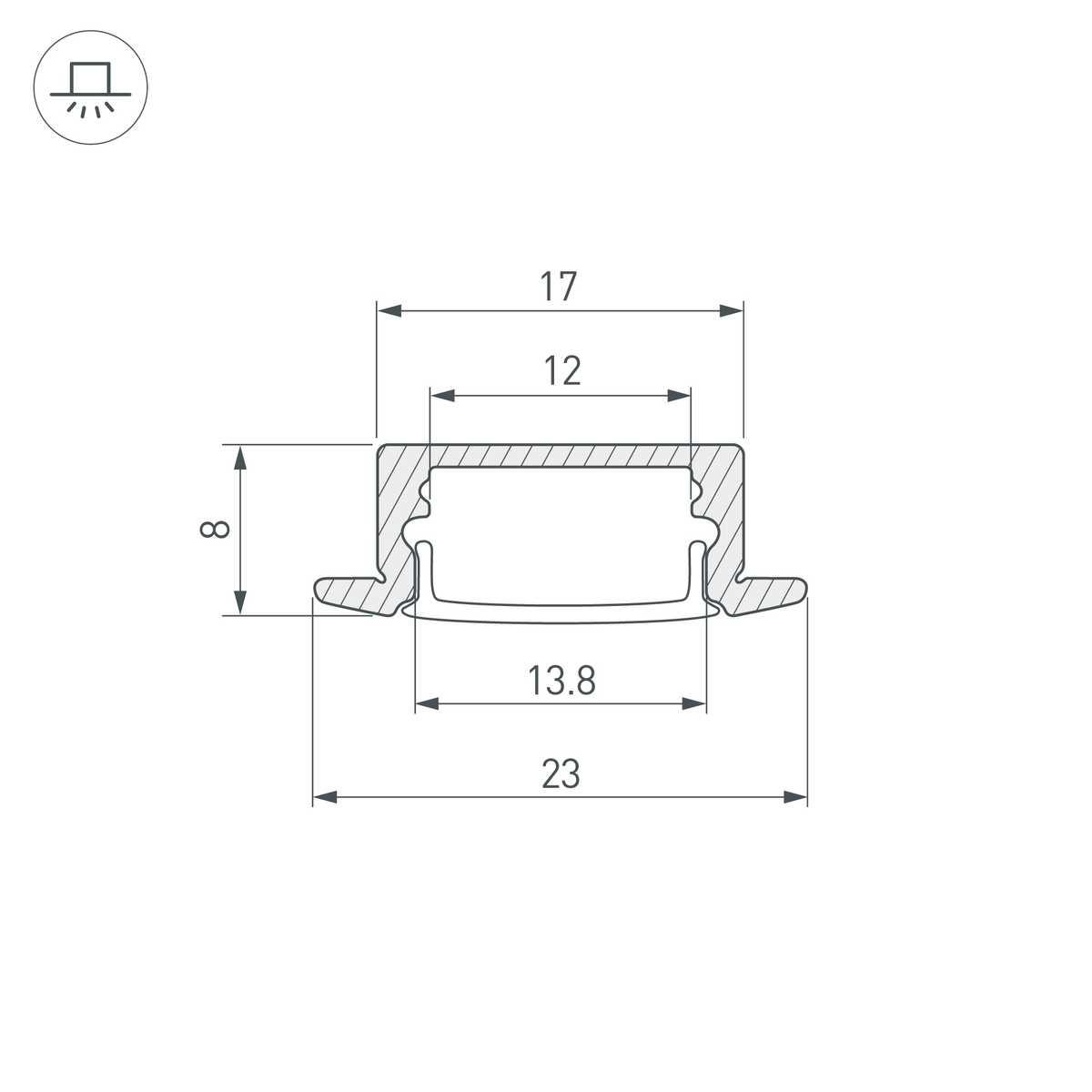 Профиль Arlight Line-2308-F-2000 Anod Olive Grey 038440