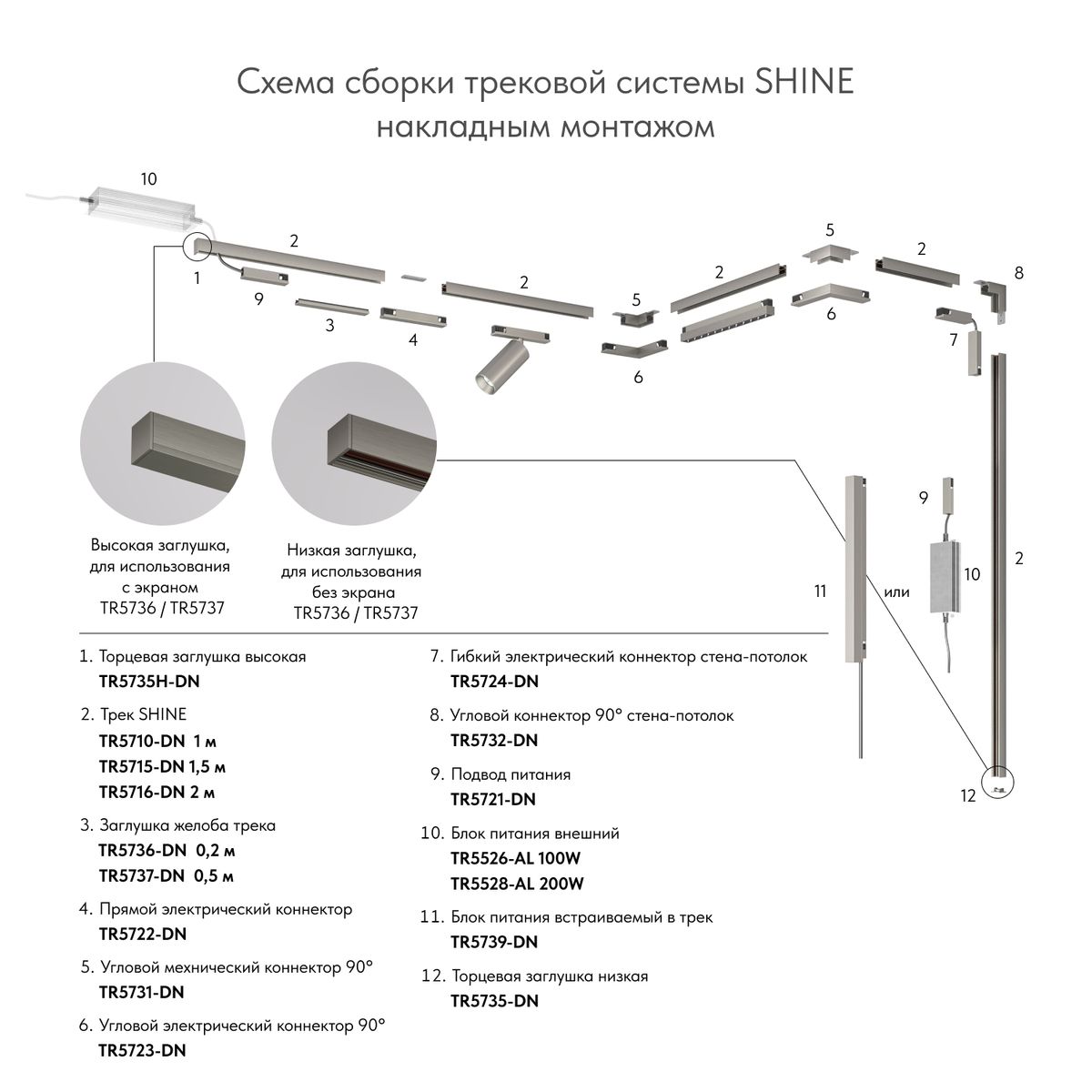 Заглушка торцевая Denkirs Shine Base (2 шт.) TR5735-DN