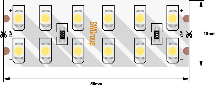 Светодиодная лента SWG 19,2W/m 240Led/m 3528SMD холодный белый 5M SWG3240-24-19.2-W-М 009249