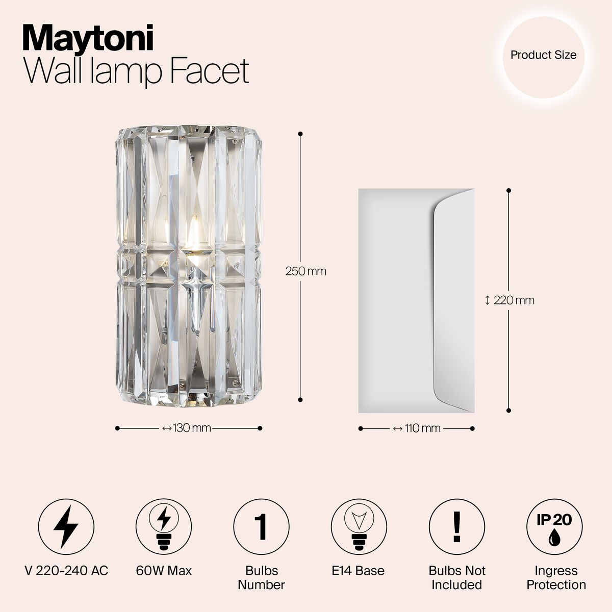 Настенный светильник Maytoni Aster MOD094WL-01CH
