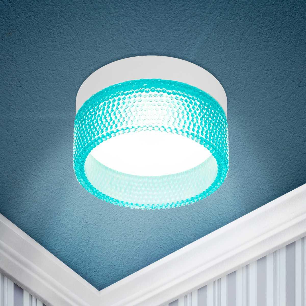 Светильник встраиваемый ЭРА DK97 WH/Blue под лампу GX53 белый/голубой Б0057458