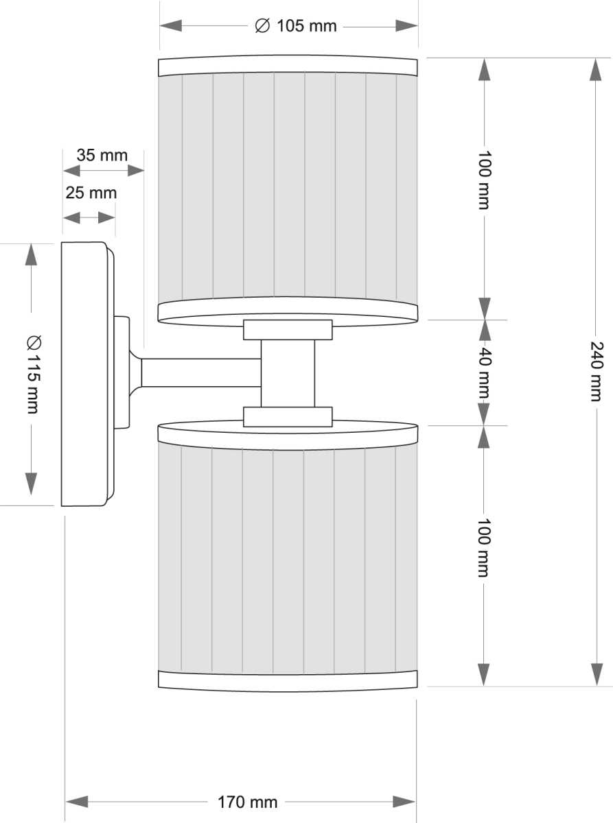 Настенный светильник KUTEK ERBA ERB-K-2(Z/1)BB