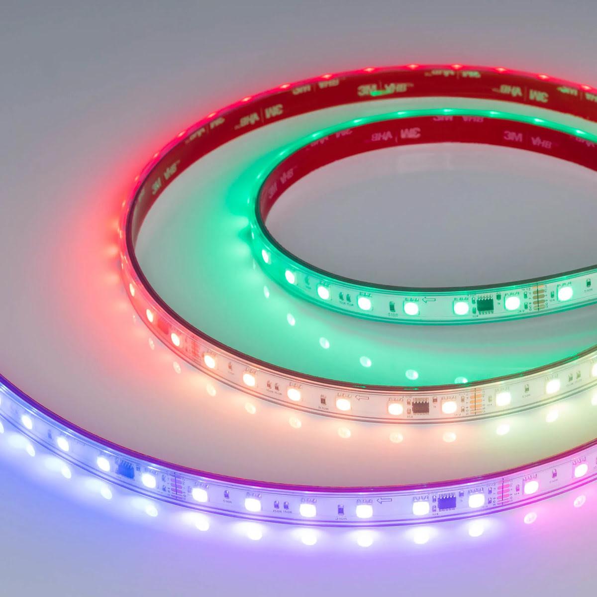 Светодиодная лента герметичная Arlight 14W/m 60LED/m 5060SMD разноцветный 5М DMX-PFS-B60-12mm 24V 039608