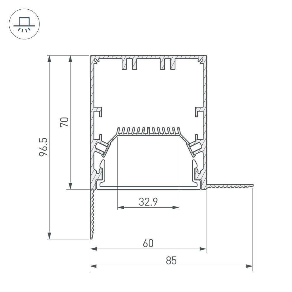 Профиль Arlight SL-LINIA55-FANTOM-EDGE-2000 ANOD 027162