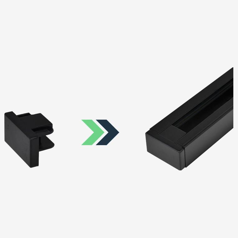 Заглушка Hesby Lighting Skylite для  накладного шинопровода 220В, чёрная HSBL_0009