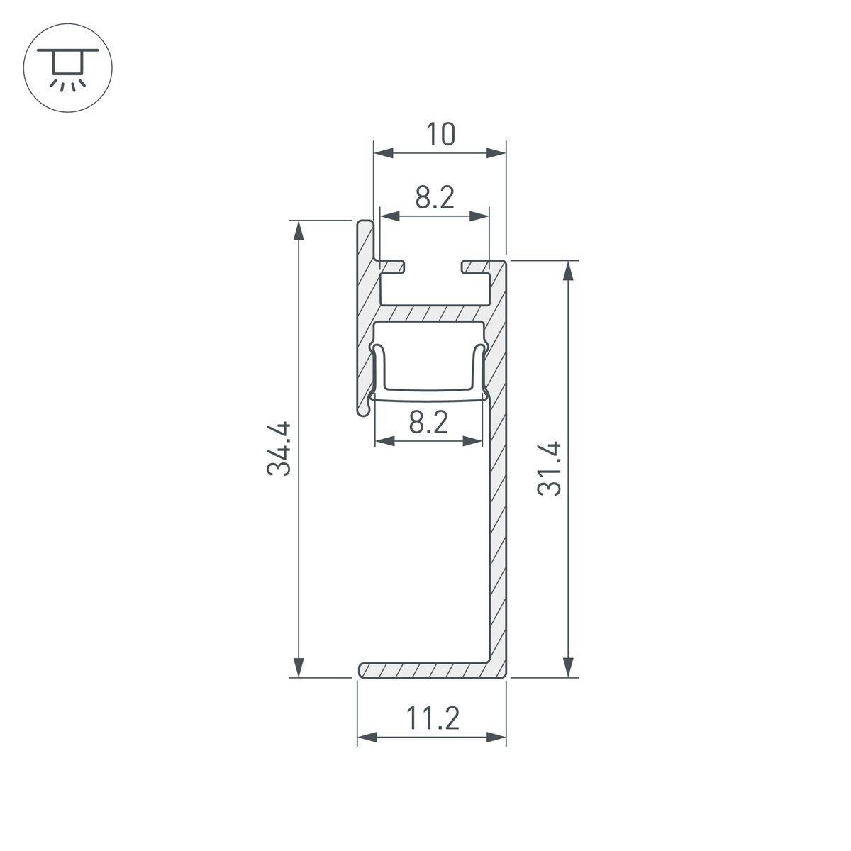 Профиль встраиваемый Arlight Plintus-H35-F-2000 White 043605
