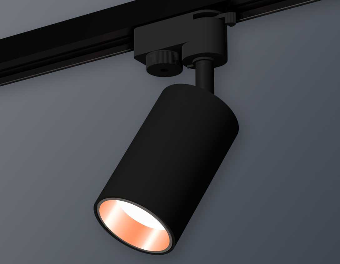 Комплект трекового светильника Ambrella light Track System XT6323024 SBK/PPG черный песок/золото розовое полированное (A2521, C6323, N6114)