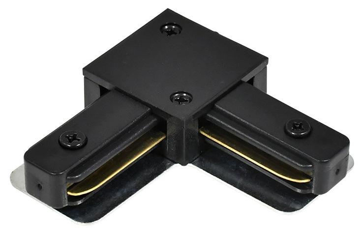 Коннектор L-образный Hesby Lighting Skylite для  накладного шинопровода 220В, чёрный HSBL_0005