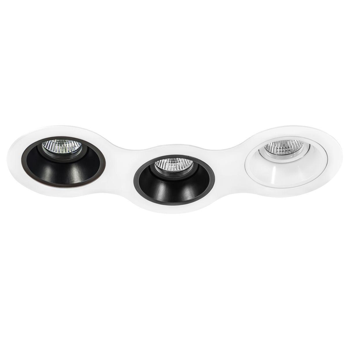 Комплект из светильников и рамки Lightstar Domino Round (214696+214607+214607+214606) D696070706