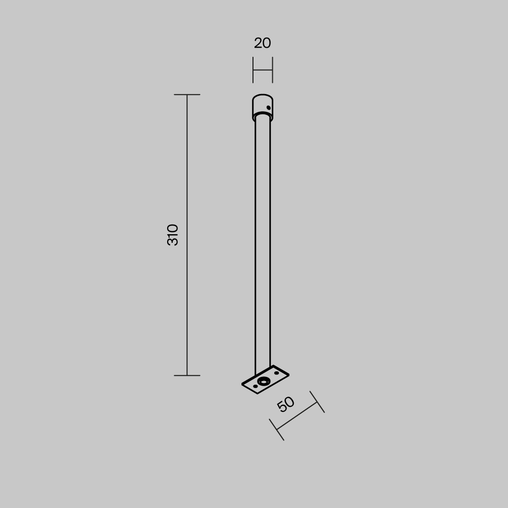Жесткий подвес Maytoni Outdoor для уличной трековой системы Elasity IP O-TR001-HL-W300