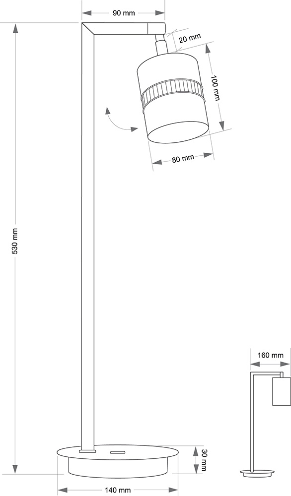 Настольный светильник KUTEK VESTO VES-LG-1(P)