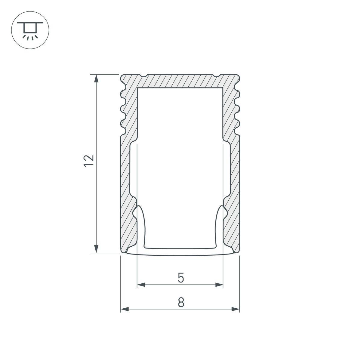 Профиль Arlight SL-Mini-8-H12-2000 Black 037106