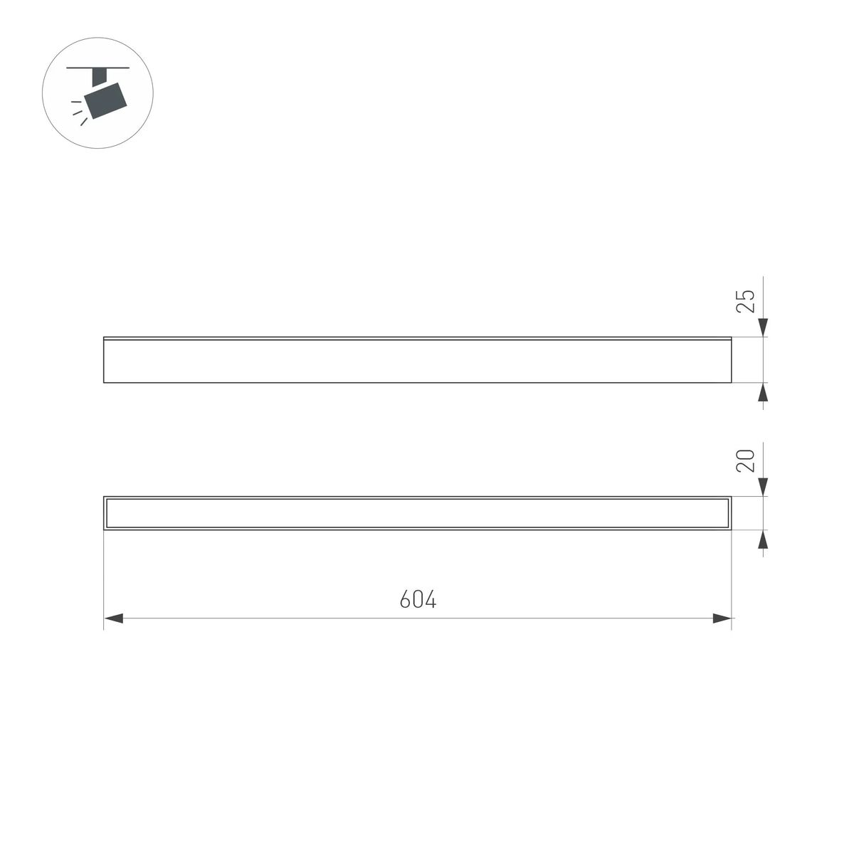 Трековый светодиодный светильник Arlight Mag-Flat-25-L600-18W Day4000 046334