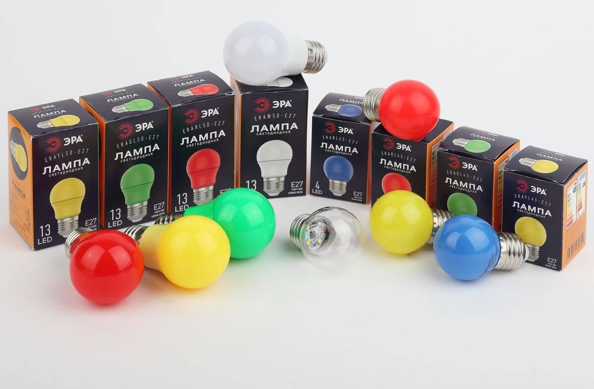 Лампа светодиодная ЭРА E27 1W 3000K зеленая ERAGL45-E27 Б0049574