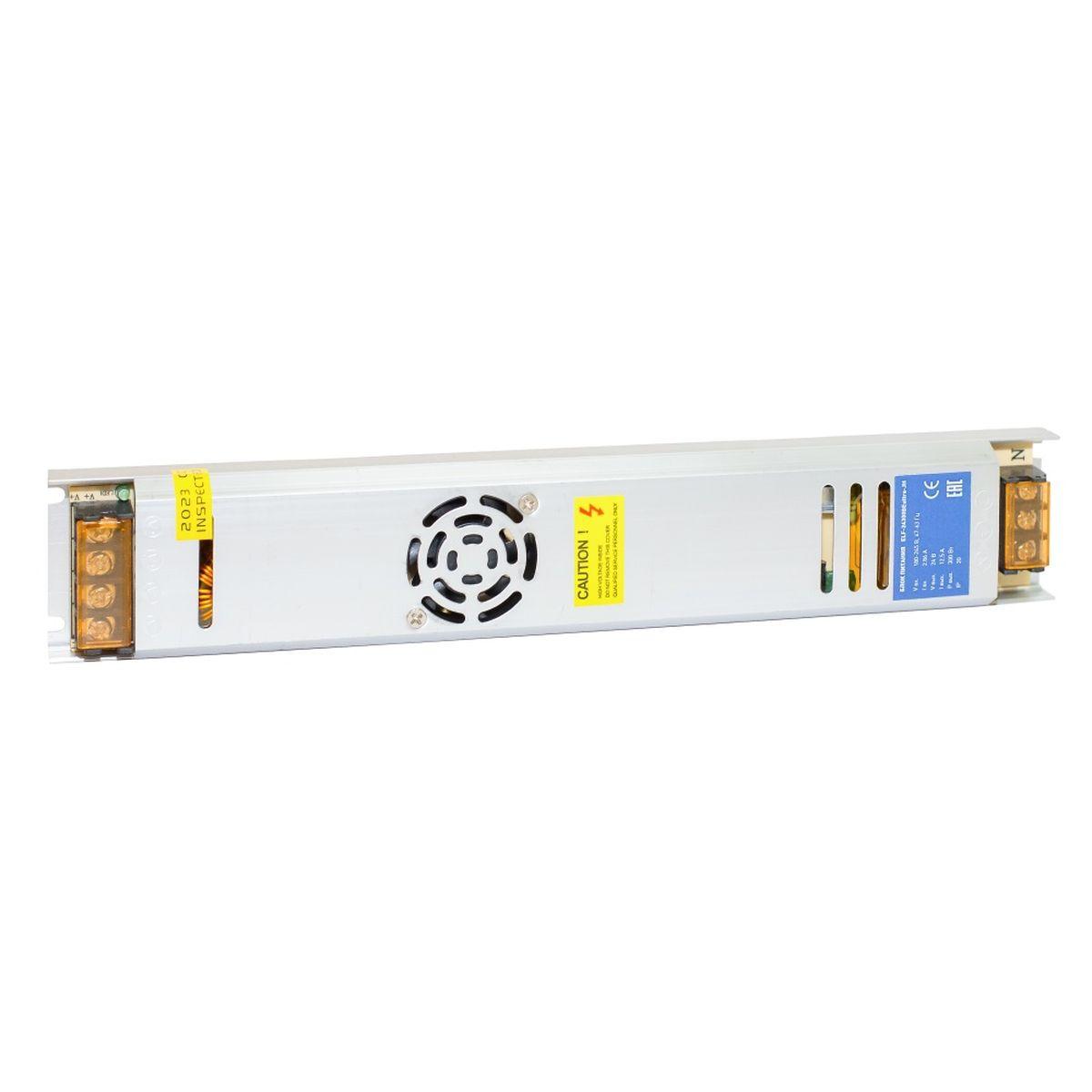 Блок питания интерьерный ELF, 24В, 300Вт, ультратонкий металлический перфорированный корпус с кулеро ELF-24300BEultra-JH